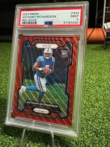 2023 Prizm - Rookies Anthony Richardson #343 Red Wave Prizm /149 (RC) PSA 9