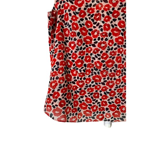 CAbi 5356 flipside cami blouse top red navy floral reversible Small - Picture 4 of 9