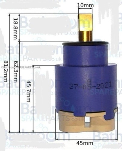 KEROX K45 45mm Mezclador Grifo Cartucho Válvula Repuesto Baño Tienda Sublime Mira etc - Imagen 5 de 6