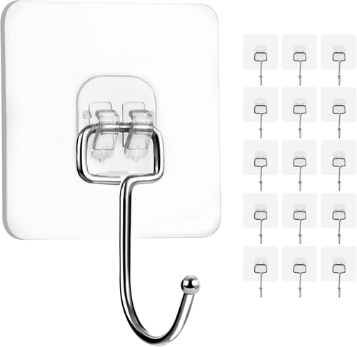 Large Adhesive Hooks Heavy Duty 22 Lbs Waterproof Adhesive Wall Hooks for Home - Picture 9 of 12