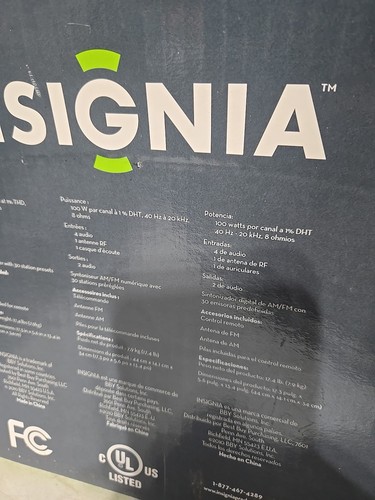 New Factory Sealed Insignia NS-R2001 200 W Stereo Receiver - Black - AM/FM Tuner - Picture 16 of 20