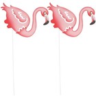 2 Pcs Flamingo Garden Ornament Decorative Stakes Decoration Outdoor