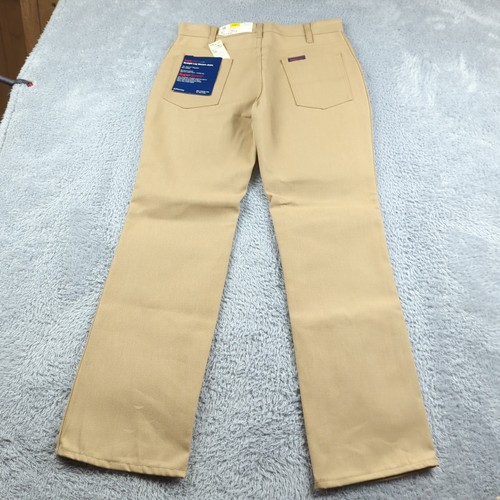 Vintage JC Penney Pants Boys 16 Husky Tan Straight Leg Western Rigid Super Denim - Picture 1 of 19