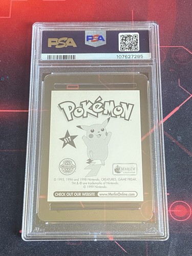 1999 Topps Merlin Pokémon Stickers #S17 Weezing Prism PSA 7 - Picture 2 of 2