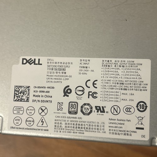 Dell Alienware Aurora R10 550W Power Supply PSU HU550EGM-00 - Picture 4 of 5