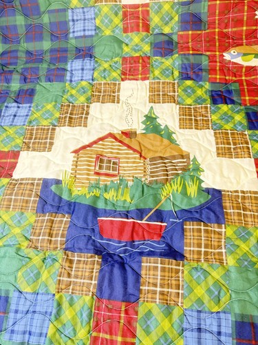 Mainstays Cabin Fishing Lodge Quilt Comforter King 101x86 Plaid Patchwork Rustic - Picture 5 of 12