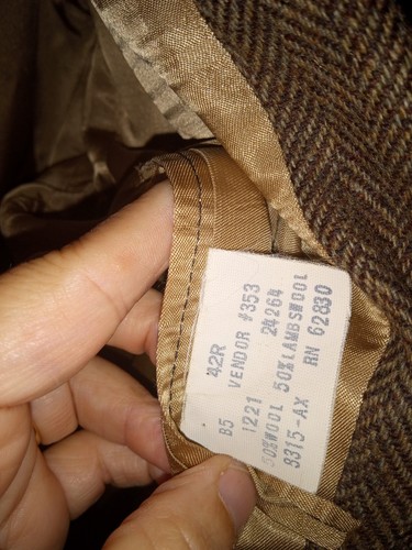 Traje Blazer Abrigo Deportivo Lands End Para Hombre 42R Marrón Espiga Corderos Lana Tweed - Imagen 8 de 8