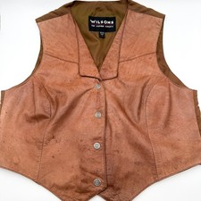 Wilsons The Leather Experts Brown Leather Vest Women's Size Large