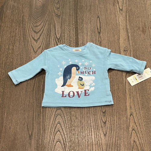 Neu mit Etikett Peek Kinder Urlaub Winter Pinguin Druck Grafik Langarm T-Shirt 3-6M - Bild 1 von 5