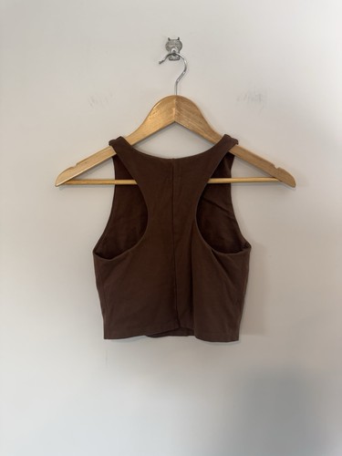 Athletic Works 100% Baumwolle Sport BH Crop Top, braun, Gr. S - Bild 3 von 7