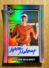 2024 Leaf Lone Star Softball ASHTON MALONEY Silver AUTO /220 QTY
