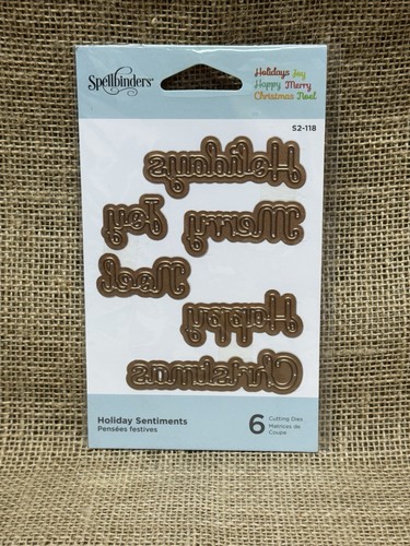 Spellbinders Holiday Sentiments Cutting Dies - Set Of 6 New! - Joy, Merry, Noel