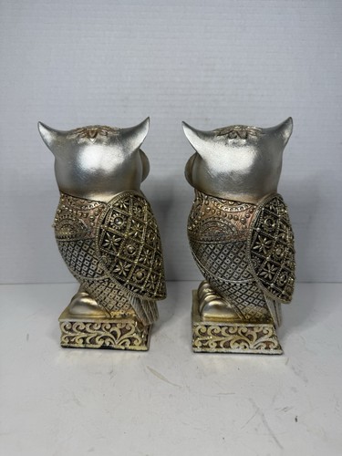 NEW Set Of Too Owl Figurine Statue Sculpture Home Decor Birds - Picture 3 of 7