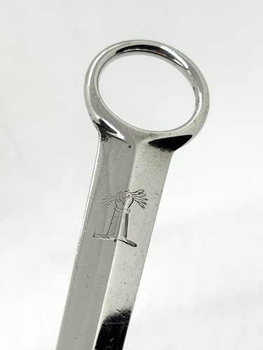 Antique Georgian Solid Sterling Silver Meat Skewer - crested - 74g / 25.5cm long - Picture 9 of 9