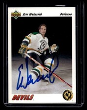 1991 Upper Deck #44 Signed Eric Weinrich Trading Card-Dan Fox Collection