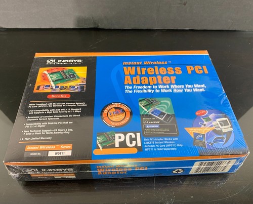 Linksys Instant Wireless PCI Adapter WDT11 for Network PC Card ~ New/Sealed - 第 7/8 張圖片