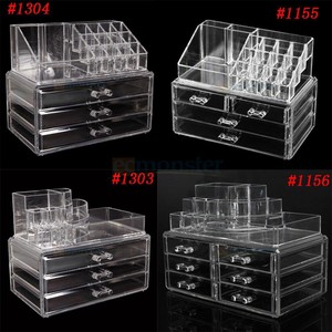 Clear-Makeup-Case-Cosmetic-Organizer-Drawers-Jewelry-Storage-Acrylic-Cabinet-Box