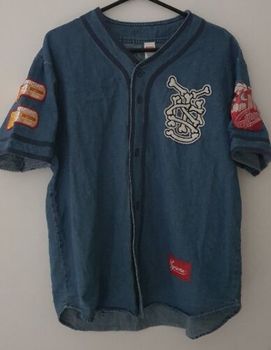 Supreme Denim Baseball Jersey Blue