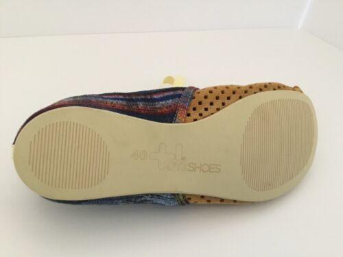 Unisex OTZ Shoes Natural Leather Cork Blue Fabric EU 40 US Size M7 W10 - Picture 7 of 9