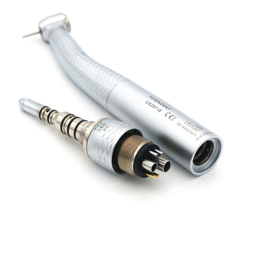 US COXO Dental High Speed Handpiece Fiber Optic 6 Holes LED Coupling Push Button - Imagen 11 de 50