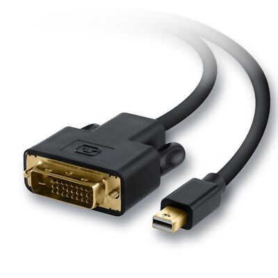 Mini DisplayPort Stecker auf DVI Stecker Adapter PC Mac FullHD 1080p HDCP 1,0m