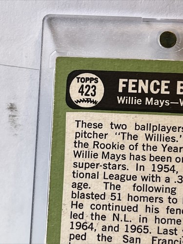 1967 Topps - #423 Willie McCovey, Willie Mays Excellent - Picture 12 of 15