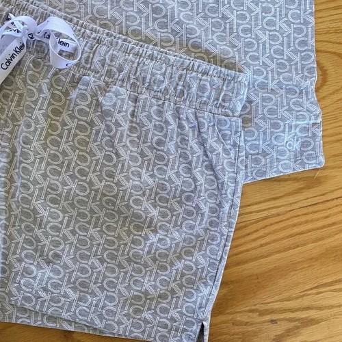 NWT Women's Calvin Klein Gray Pajama Set PJ Sleep Tank Top Lounge Shorts CK - Picture 16 of 23