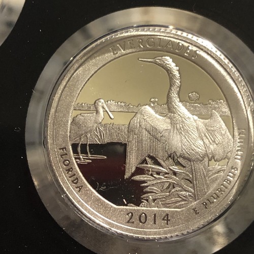 2014-S NATIONAL PARKS *ATB 90% SILVER PROOF QUARTER * EVERGLADES #Z1 - Picture 2 of 3