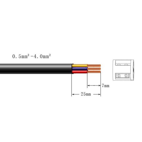 Manguito de cable caja de derivación conector de cable manguito en T IP68 impermeable cable de tierra 2x3 pines - Imagen 10 de 11