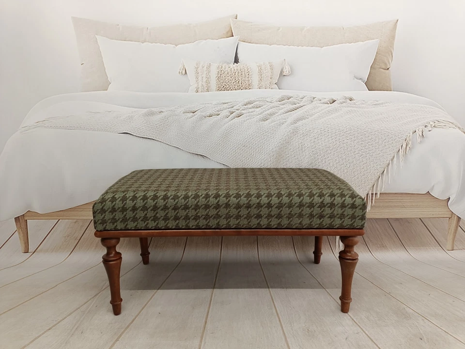 Houndstooth bench, Dining table bench, Piano bench, Hallway bench, Vanity bench - Image 2 of 4