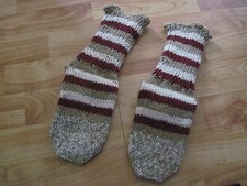 New Handmade Warm Hand Knitted Traditional Men Women Unique Socks Slippers Wool