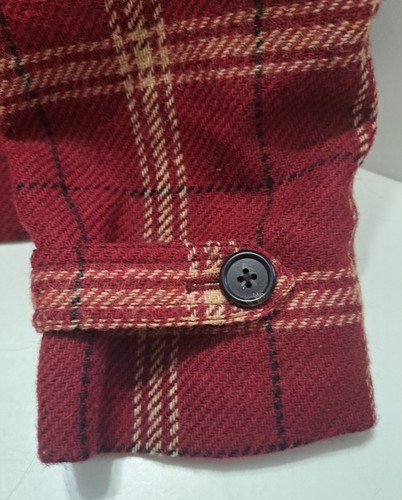 Blazer chaqueta de lana de manga larga Lauren Ralph Lauren para mujer 14P Petite rojo a cuadros - Imagen 5 de 8