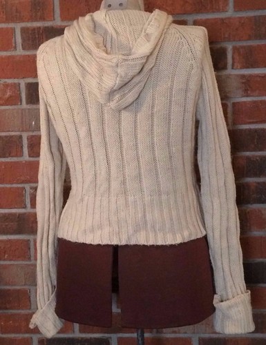 Women's Knitted Hoodie Sweater Tan Warm & Soft Juniors Large 10/13 No Boundaries - 第 6/10 張圖片
