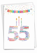 55th Milestone Birthday 5"x7" Greeting Card w/ Envelope (1 Card) Word Cloud 55