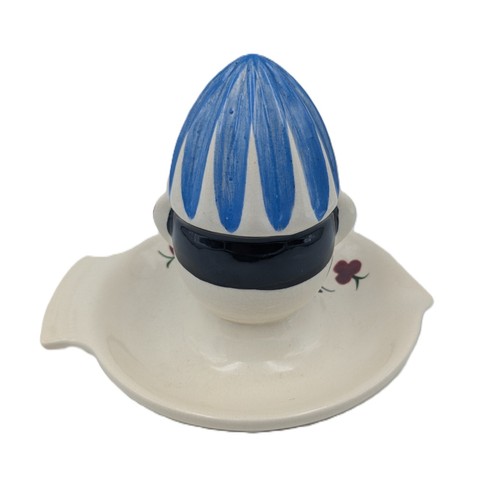 Vintage 1940s Reamer Pottery Sourpuss Clown Juicer on Saucer with Spout Handle - Picture 4 of 7