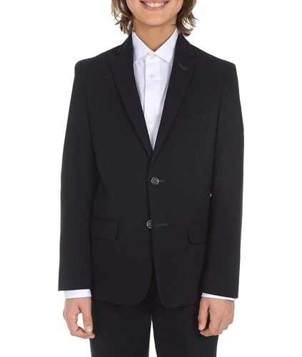Calvin Klein Boys Bi-Stretch Blazer Suit Jacket 2-Button Single Breasted. Navy - Picture 2 of 4