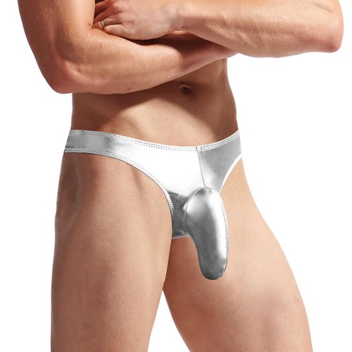 Calzoncillos metálicos de cintura baja de cuero sintético para hombre Tanga en G Bragas cissy - Imagen 16 de 32