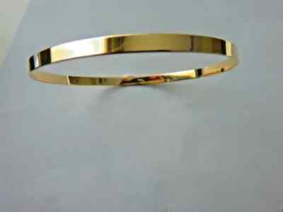Gold massiv Sklaven Armreif 4 mm flach Damen 9 Karat Gelbgold 65 mm Durchmesser