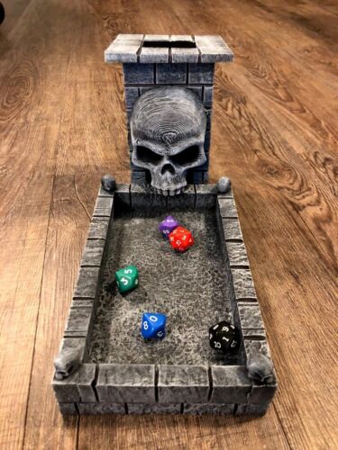 Dice Tower & Tray for Dice Games Skull Dice Tower Dungeons and Dragons - Picture 3 of 6