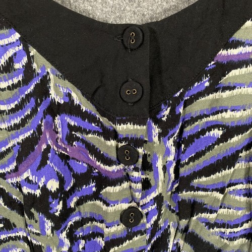 Ladakh Dress Womens 12 Purple Grey Blue Black Mini Zebra Print Cocktail Party - Picture 3 of 11