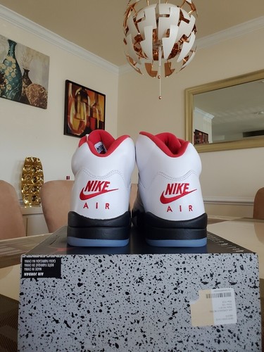 Nike Air Jordan 5 Rojo Fuego Plata Lengua Reimaginada 2020 DA1911 102 Talla 10.5 - Imagen 8 de 9