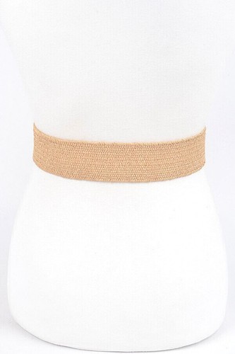 BNWT Brand New Color Resin Buckle Faux Straw Elastic Fashion Belt - Picture 5 of 13