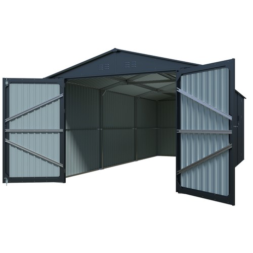 Outdoor Storage Shed 20x10 FT Metal Garage Shed Car Truck Backyard Tool House - Picture 3 of 12