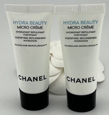 2 X CHANEL Hydra Beauty Micro Creme 5ml .17fl oz SAMPLE TUBES, New Authentic