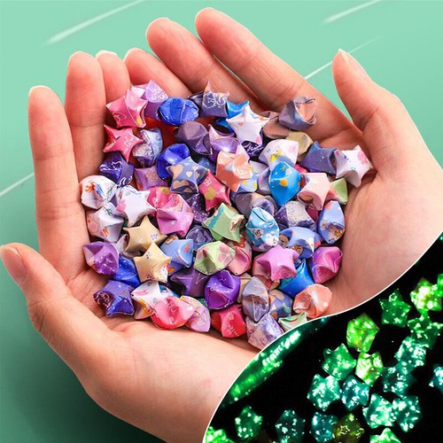 210Pcs Luminous Origami Paper Lucky Stars Folding Craft Shinny Strips Wish Star - Picture 6 of 24