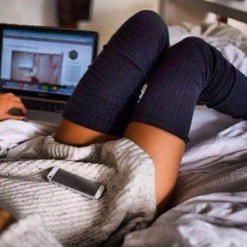 Damen Mädchen Zopfmuster lange Stiefelsocken Overknee Overknee Overknee warmer Strumpf US - Bild 8 von 15