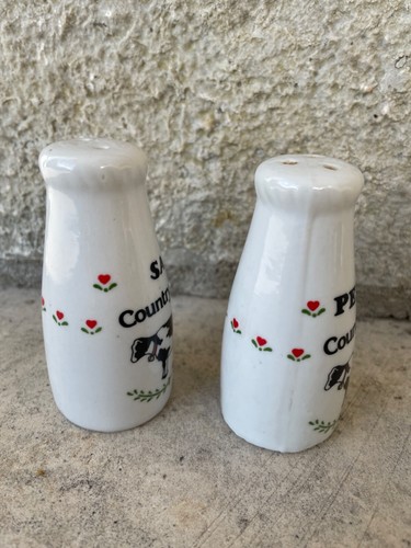 Country Fresh Milk Bottle Salt And Pepper Shaker Set, Collection, Collectable 🐄 - Picture 4 of 8