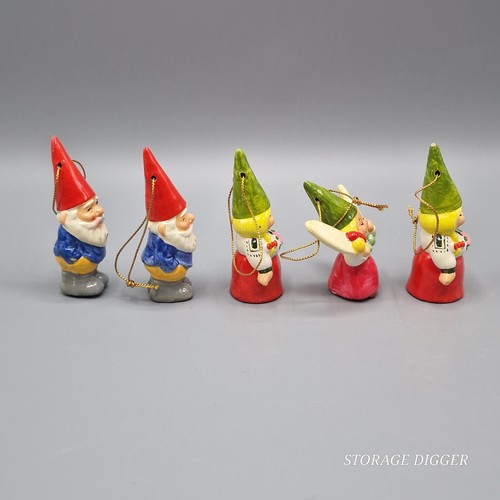 Vintage Unieboek 1979 Korea Gnome Figure Christmas Ornaments Decor Set of 5 - Picture 4 of 10