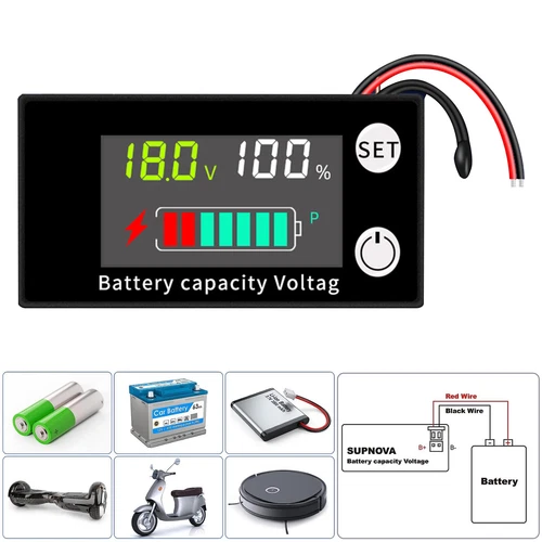2x Farb Batterie Kapazität Monitor Messgerät DC8-100V 12/36/48V Prozent Spannungen - Bild 15 von 20