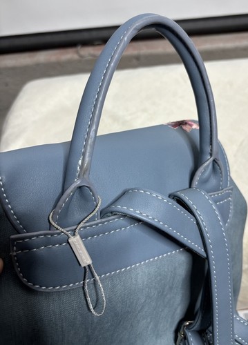 Mochila DAVID JONES Paris Bordada Plegable Cierre a Presión Bolso de Mano Azul - Imagen 21 de 21
